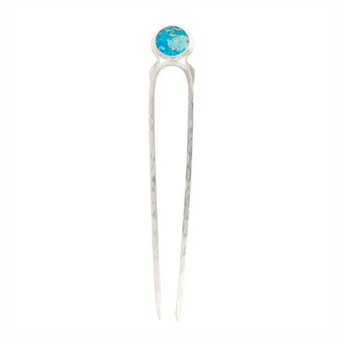 Blue Moon Hair Pin – Turquoise and Silver