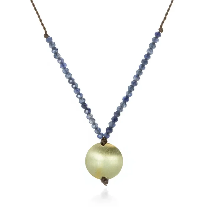 Blue Sapphire Disc Necklace