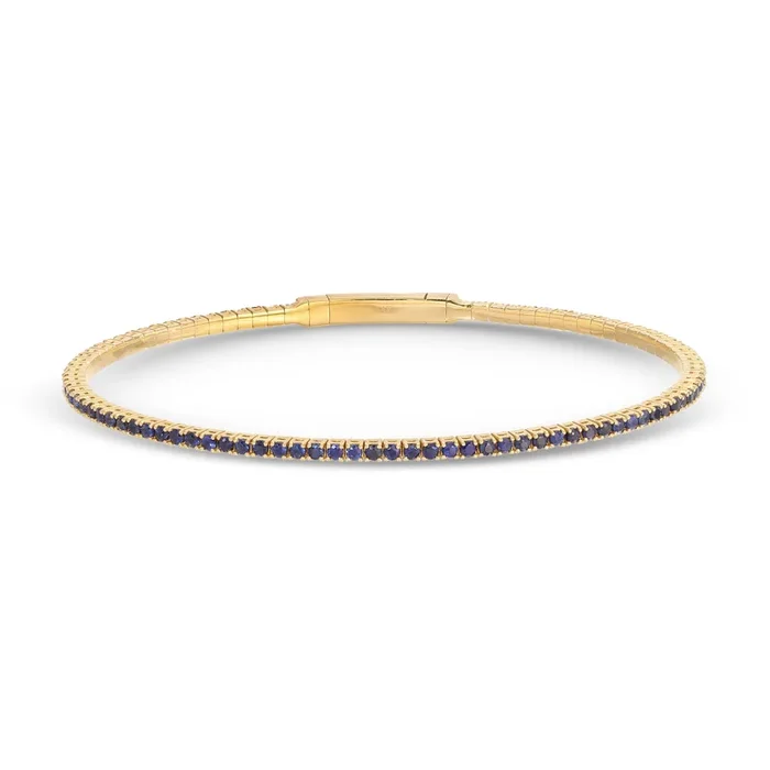 Blue Sapphire Flexible Tennis Bangle
