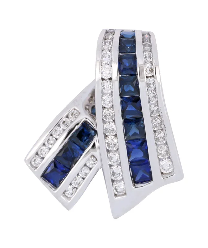 Blue Sapphire Pendant (Blue Sapphire 1.81 cts. White Diamond 0.75 cts.)