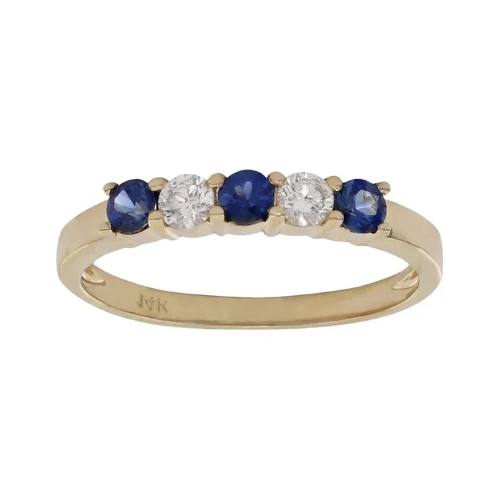 Blue Sapphire Ring (Blue Sapphire 0.34 cts. White Diamond 0.17 cts.)