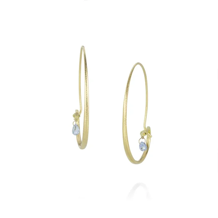 Blue Sapphire Small Snake Hoops