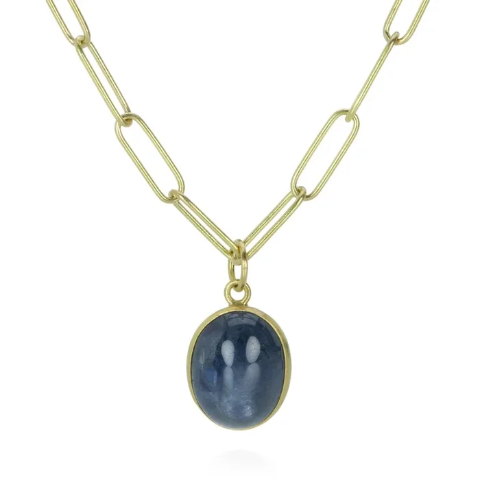 Blue Star Sapphire Cabochon Pendant (Pendant Only)