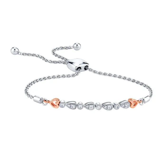 Blushing Heart Diamond Bolo Bracelet