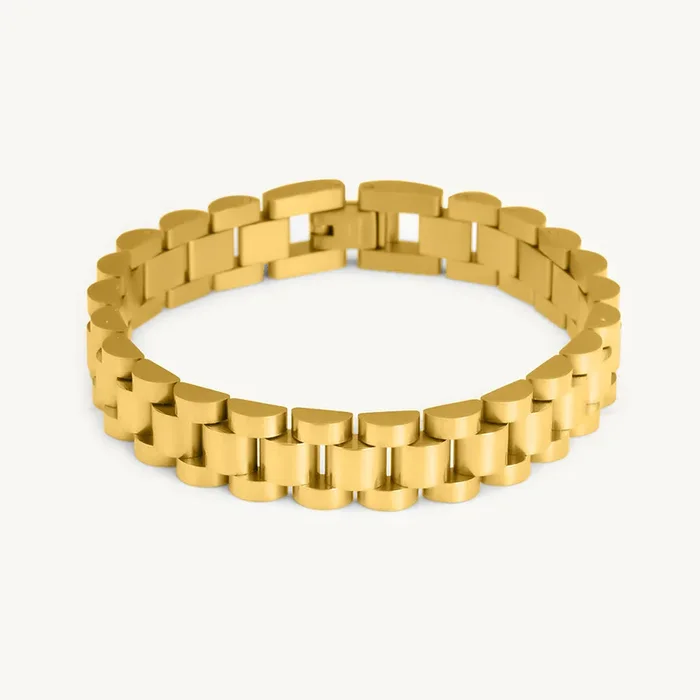 Bold & Classic Gold Link Men’s Bracelet