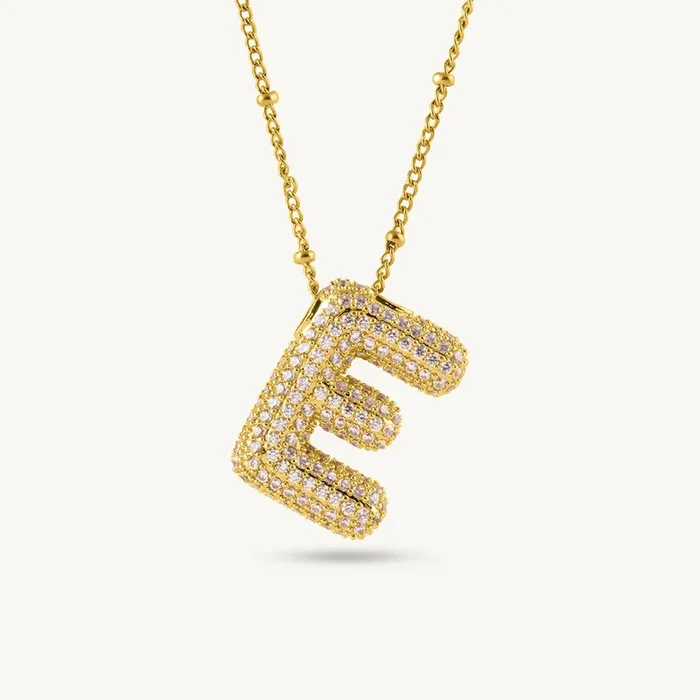 Bold Initial “E” Pendant Necklace