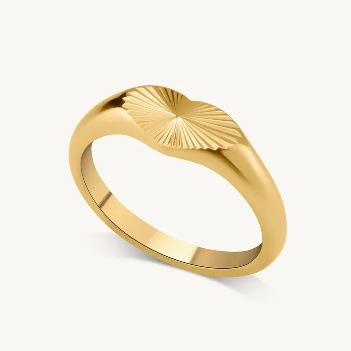 Bold Sunray Heart Ring