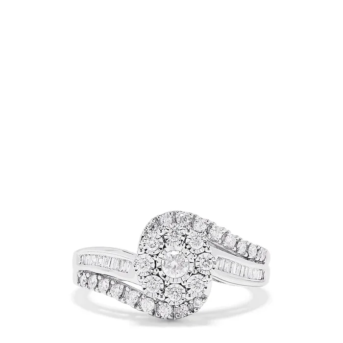 Bouquet 14K White Gold Diamond Twist Ring, 0.48 TCW