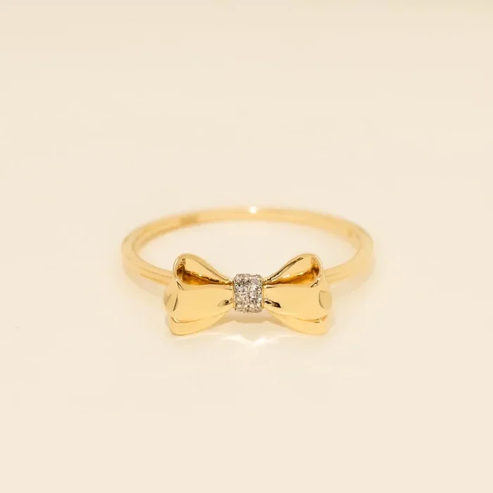 Bow Ring in 14kt Yellow Gold with Diamonds (.04ct tw)