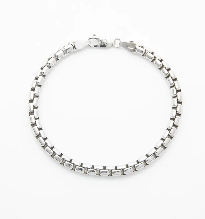 Box Chain Bracelet in Sterling Silver