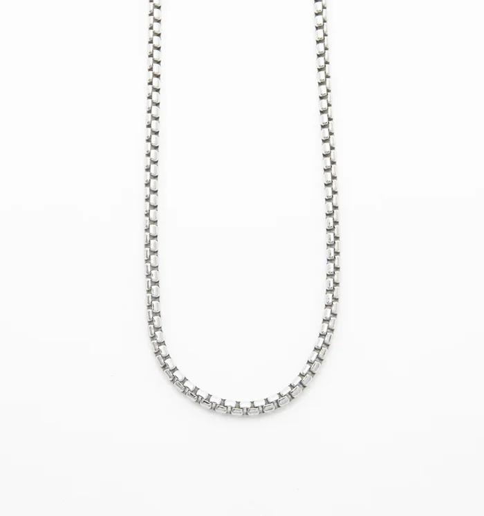 Box Chain Necklace in Sterling Silver
