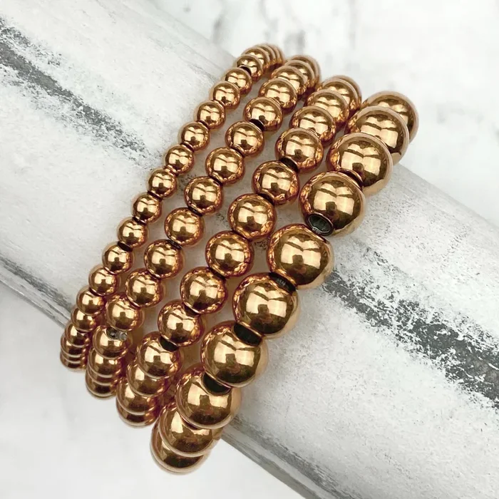 Bracelets – Rose Gold Beaded Ball SHOPIVERSARY BLOWOUT