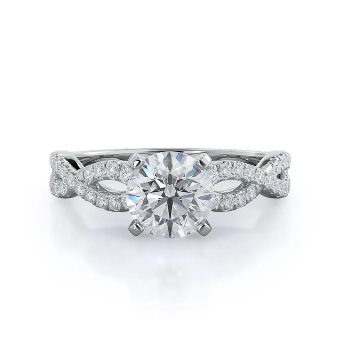 Braided Cathedral Lab Diamond Engagement Ring