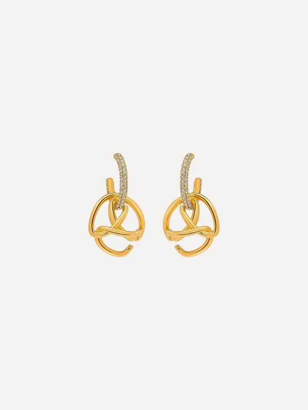 Braided O Pavé Drop Earrings