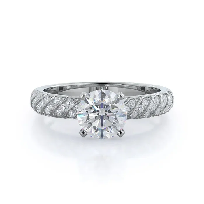 Braided Row Diamond Engagement Ring