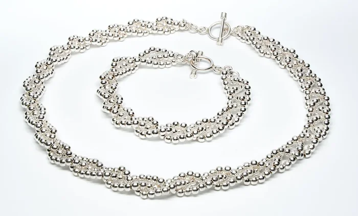 Braided Sterling Silver 2MM Bead Necklace
