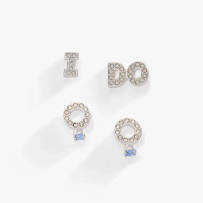 Bridal “I Do” Stud Earring Set of 2