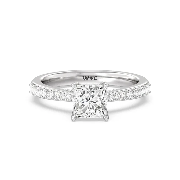 Bridged Basket & Hidden Halo Accent Engagement Ring – Home Preview