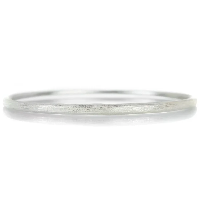 Bright Silver Medium Oval Bangle
