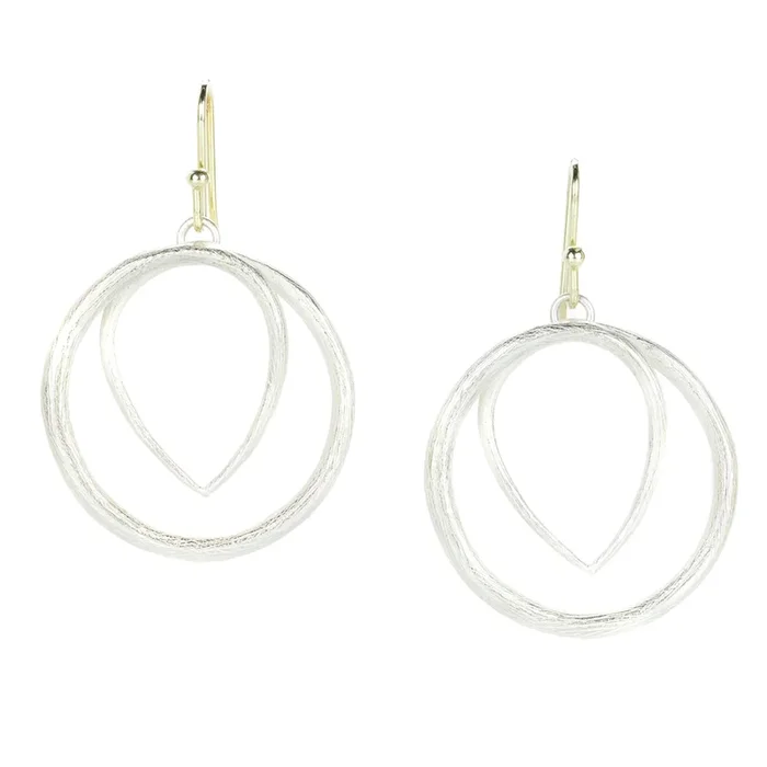 Bright Sterling Silver Swirl Drop Earrings