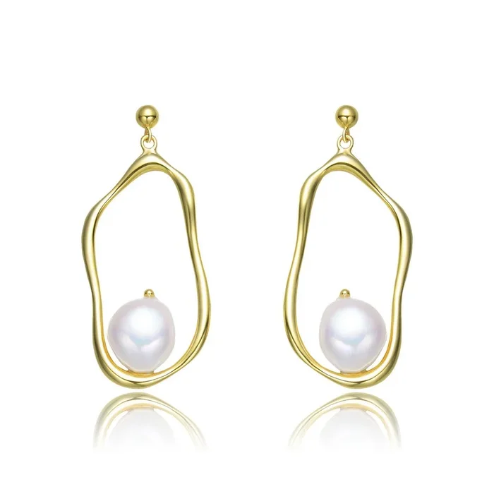 Brigitte Boho Ribbon Pearl Earrings