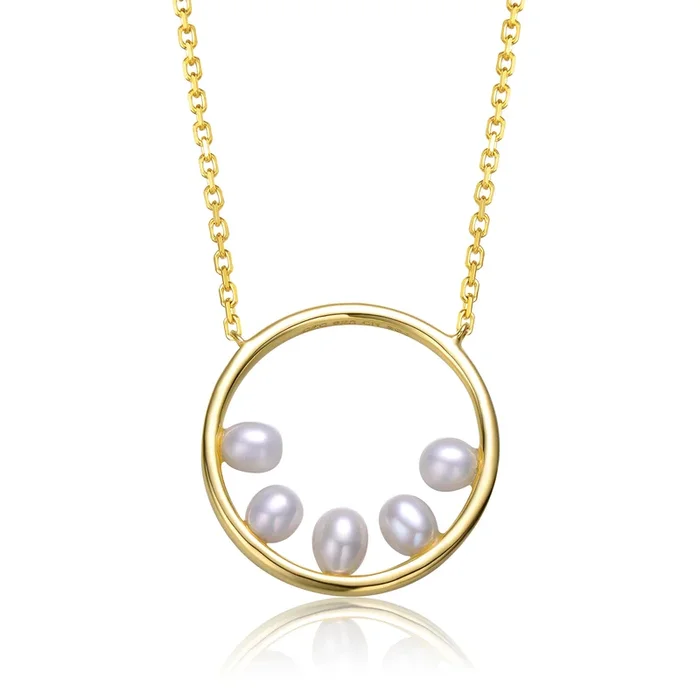 Brigitte Golden Circle Four Pearl Necklace