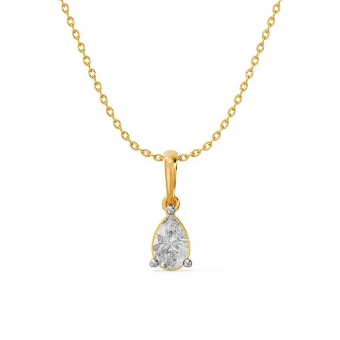Briolette 9KT Gold Lab Grown Diamond Pendant