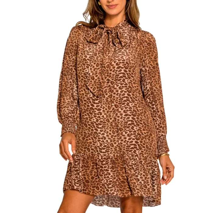 Brit Bow Dress – Leopard