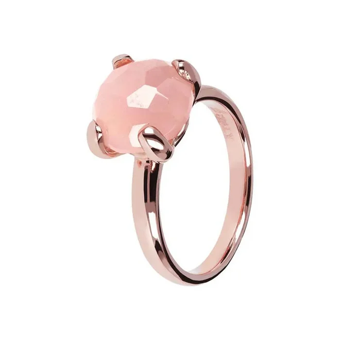 Bronzallure Rose Gold Plated Felicia Rose Quartz Ring – No Resize