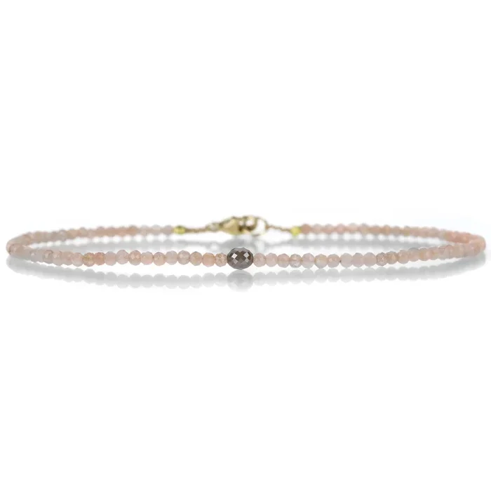 Brown Diamond and Peach Moonstone Bracelet