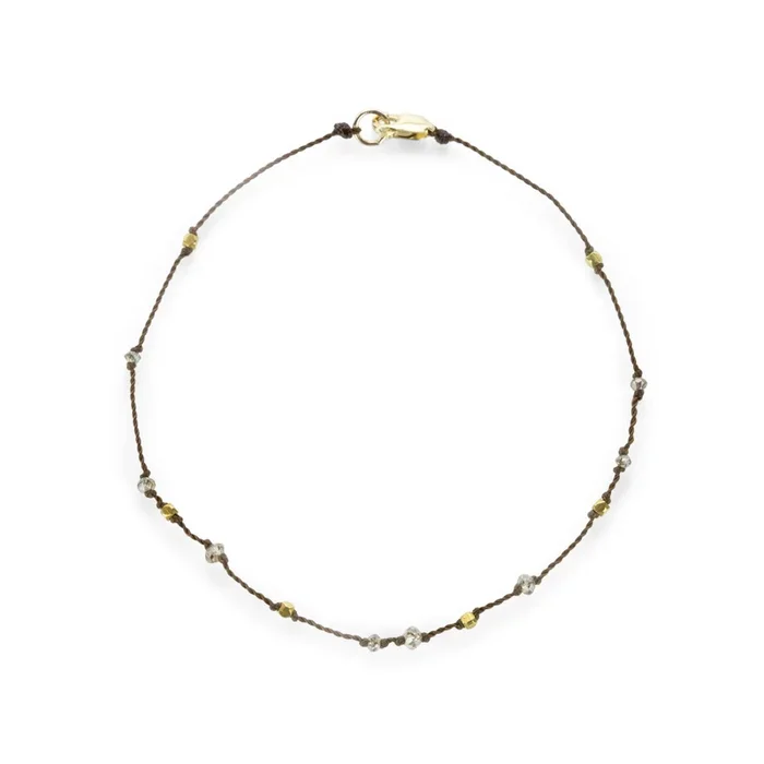 Brown Diamond Beaded Bracelet
