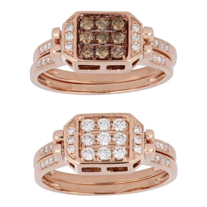 Brown Diamond Ring (Brown Diamond 0.21 cts. White Diamond 0.33 cts.)