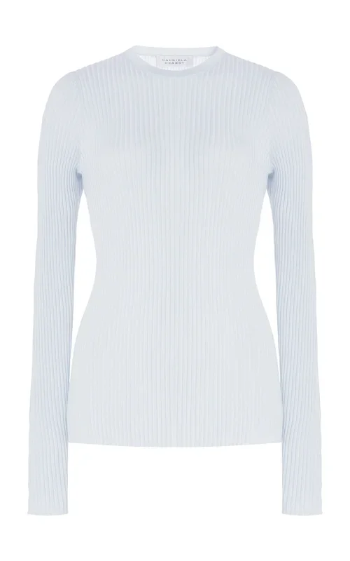 Browning Knit Sweater in Light Blue Cashmere Silk