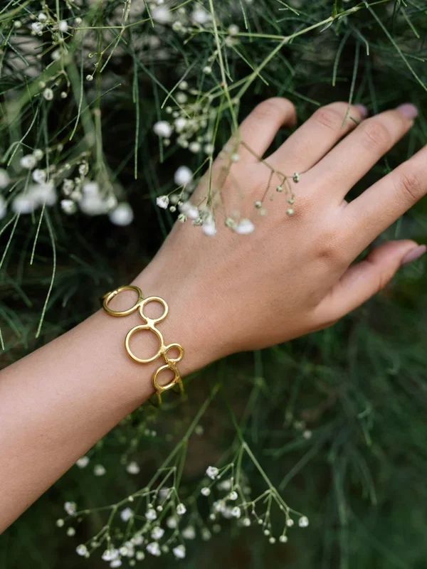 Bubble Brass Adjustable Bracelet (Anti Tarnish)