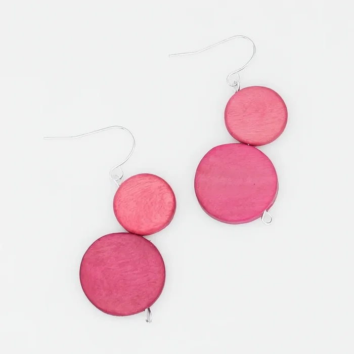 Bubblegum Georgie Two Bead Drop Earrings