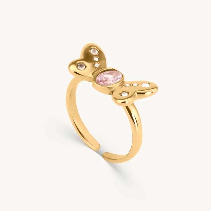 Butterfly Glitterwing Charm Ring