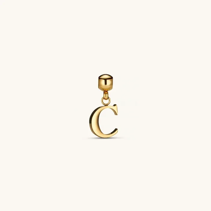C Classic Initial Charm Gold