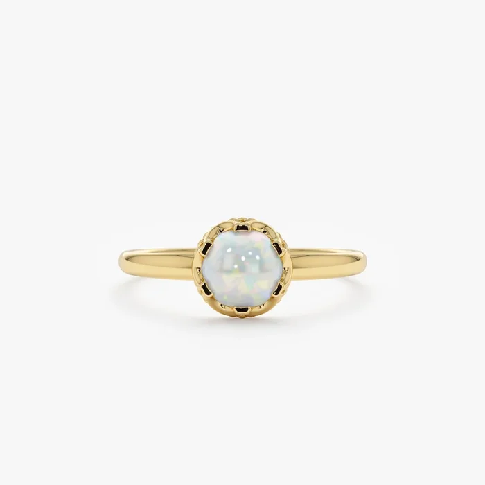 Cabochon Opal Engagement Ring, Amala