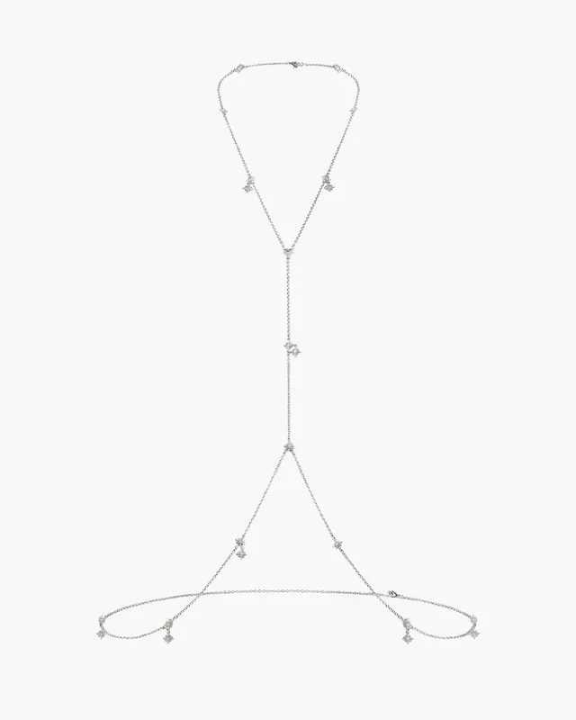 Cadena de cuerpo brillante en plata