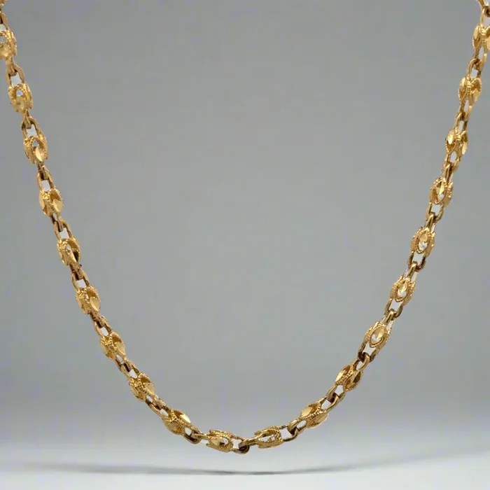 Cadena turca unisex de oro amarillo de 10 quilates, 3 mm y 22 pulgadas