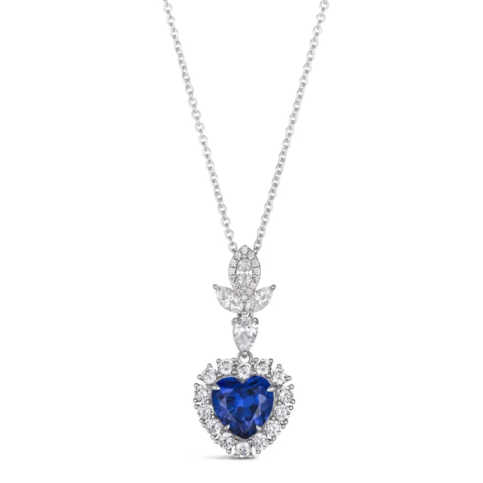Calista Heart Necklace Blue Sapphire