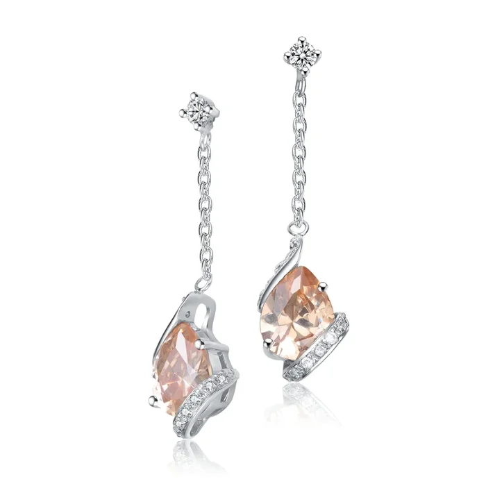 Camille Pear Shape Long Drop Couture Earrings