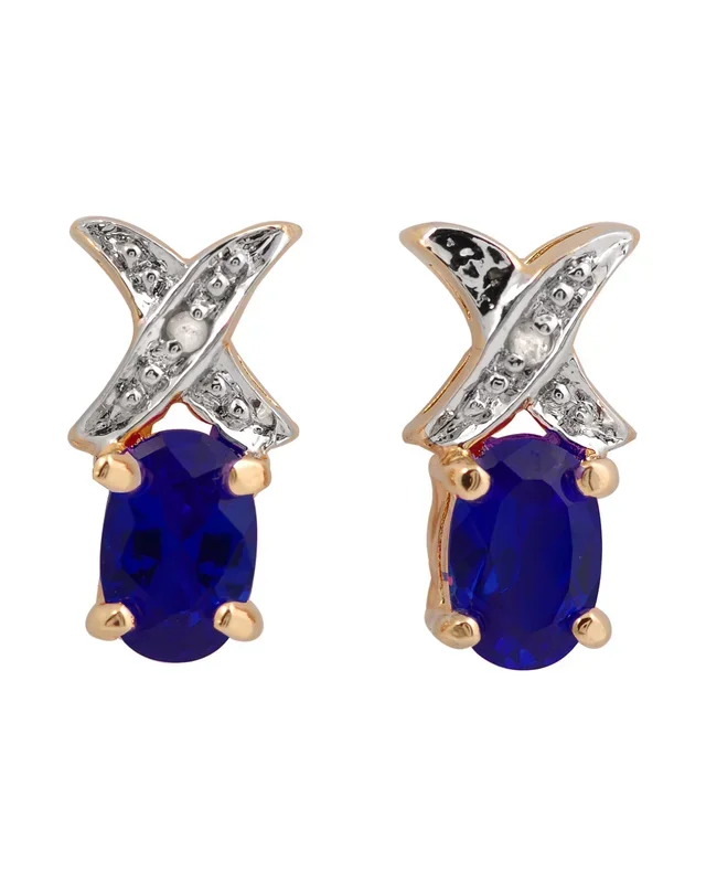 Camille Sapphire Oval Earrings