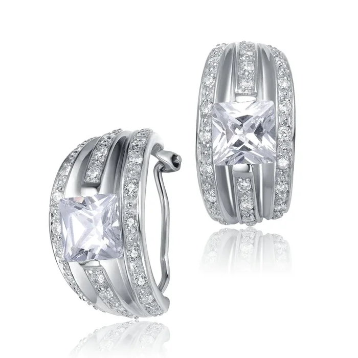 Camille Solitaire Hoop Earrings