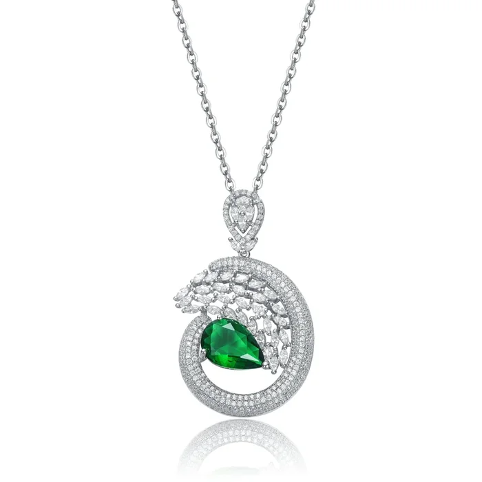 Cannes Couture Green Pendant Necklace