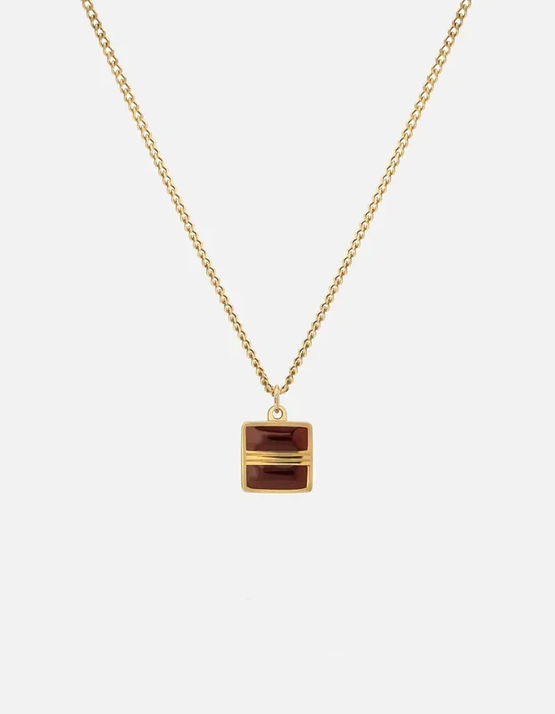 Cardinal Necklace, Gold Vermeil/Red