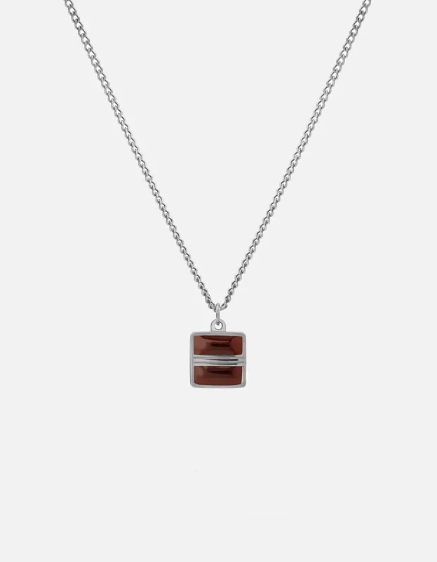 Cardinal Necklace, Sterling Silver/Red