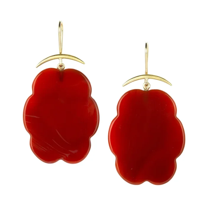 Carnelian Clouds Drop Earrings