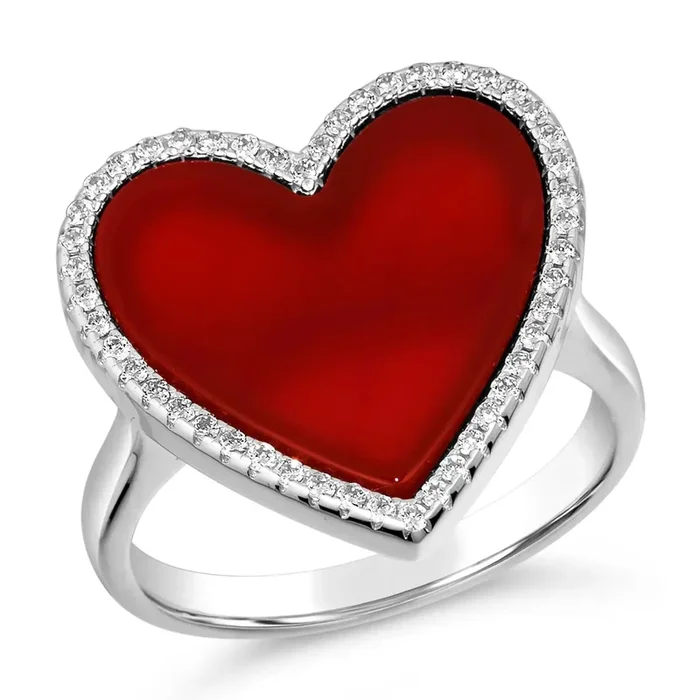Carnelian Heart Shaped Ring