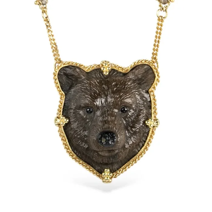 Carved Grizzly Bear Necklace